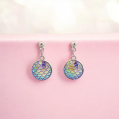 PurpleLuck Aurora 925 Silver Earrings. Gradient Charm Gift for Her 