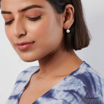 PurpleLuck Emilia Silver Pearl Earrings Ideal gift for women  and girls or Valentine day and Birthday 