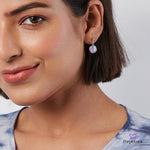 PurpleLuck Aurora 925 Silver Earrings. Gradient Charm Gift for Her 