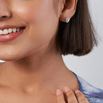 PurpleLuck Kardashian 925 Silver  Heart Earrings. Heart Shaped Zircon Studs for women and girls for daily wear