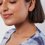 PurpleLuck Kylie Silver Solitaire Earrings. Perfect elegant studs for women and girls for office and everyday wear