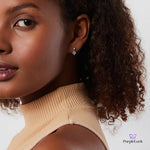 PurpleLuck Shirley Silver Earrings. 925 trendy small earrings for women and girls