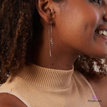 PurpleLuck Helena 925 Silver Thread Earrings with Elegant design for daily wear dolphin charm earrings 
