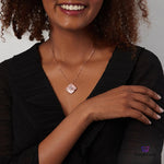PurpleLuck Jennie Rose Gold Pendant. Sterling Silver minimal festive wear pendant with adjustable chain for Valentines and anniversary gift for girlfriend and wife