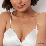 PurpleLuck Torque Silver Pendant Necklace- Sterling Silver elegant and modern office wear pendant for women and girls