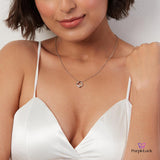 PurpleLuck Torque Silver Pendant Necklace- Sterling Silver elegant and modern office wear pendant for women and girls