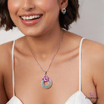 PurpleLuck Mina 999 Silver Pendant Set. Luxury pendant and earrings for women and girls Perfect wedding and Valentines day gift 