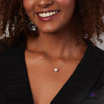 PurpleLuck Kristen Silver White Pearl Necklace Perfect for Office and party wear. Ideal gift for Women and girls