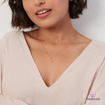 PurpleLuck Jihyo Rose Gold Heart Pendant. 925 Silver pendant with adjustable chain for women and girls