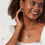 PurpleLuck Caterina Silver Italian Pendant Set. Sterling Silver elegant design set for festive wear