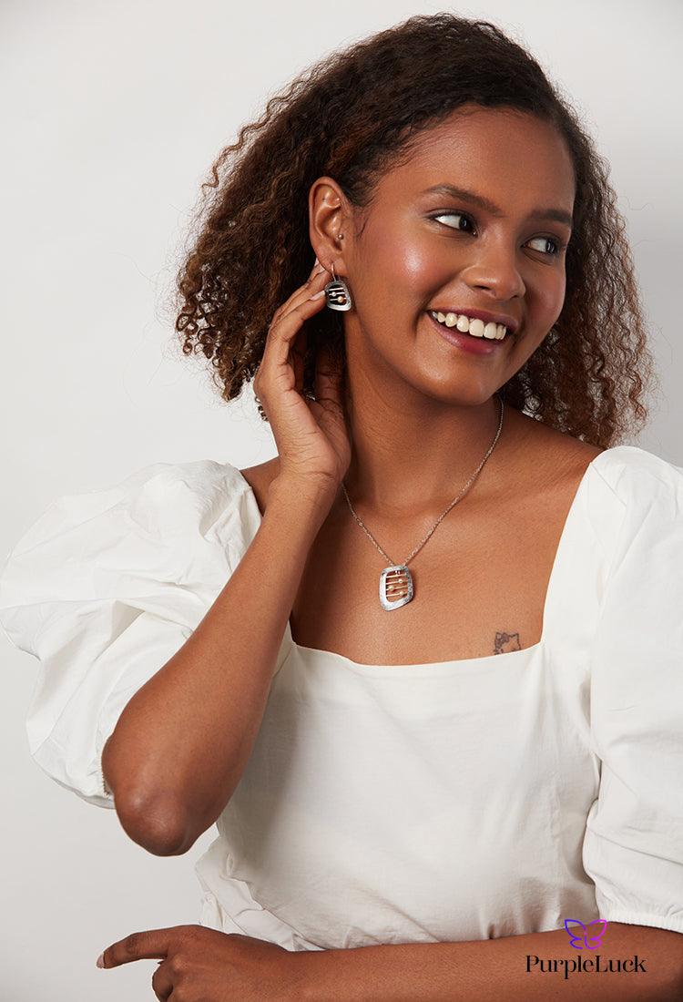 PurpleLuck Caterina Silver Italian Pendant Set. Sterling Silver elegant design set for festive wear
