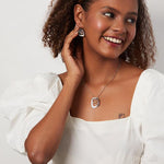 PurpleLuck Caterina Silver Italian Pendant Set. Sterling Silver elegant design set for festive wear
