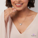 PurpleLuck Athalia 925 Silver Butterfly Necklace- glamorous and modern festive wear pendant. Romantic gift for women and girl 