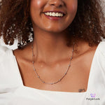 Purpleluck Frances 925 Silver Italian Necklace for daily and party wear with modern and charming design. Perfect for gifting