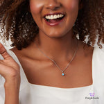 PurpleLuck Turkish Nazar Boncuk 925 Silver Pendant. Dainty simple daily wear pendant for women and girls