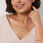 PurpleLuck Monarch 925 Silver Butterfly Pendant for gifting to girlfriend  and wife with adjustable chain