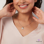 PurpleLuck Heart Of Glass Silver Pendant. Sterling Silver charming romantic gift for girlfriend.
