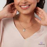 PurpleLuck Heart Of Glass Silver Pendant. Sterling Silver charming romantic gift for girlfriend.