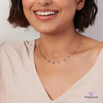 Purpleluck Queen Victoria Silver Necklace. Dainty chain necklace Ideal for daily wear. Perfect gift for girlfriend, sister and wife.
