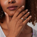 PurpleLuck Audrey 925 Silver Solitaire Ring Adjustable and Elegant ring Perfect for gifting and daily wear