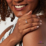PurpleLuck Rebecca Butterfly 925 Silver Ring Trendy and chic adjustable ring in modern design for women and girls