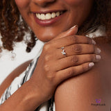 PurpleLuck Rebecca Butterfly 925 Silver Ring Trendy and chic adjustable ring in modern design for women and girls