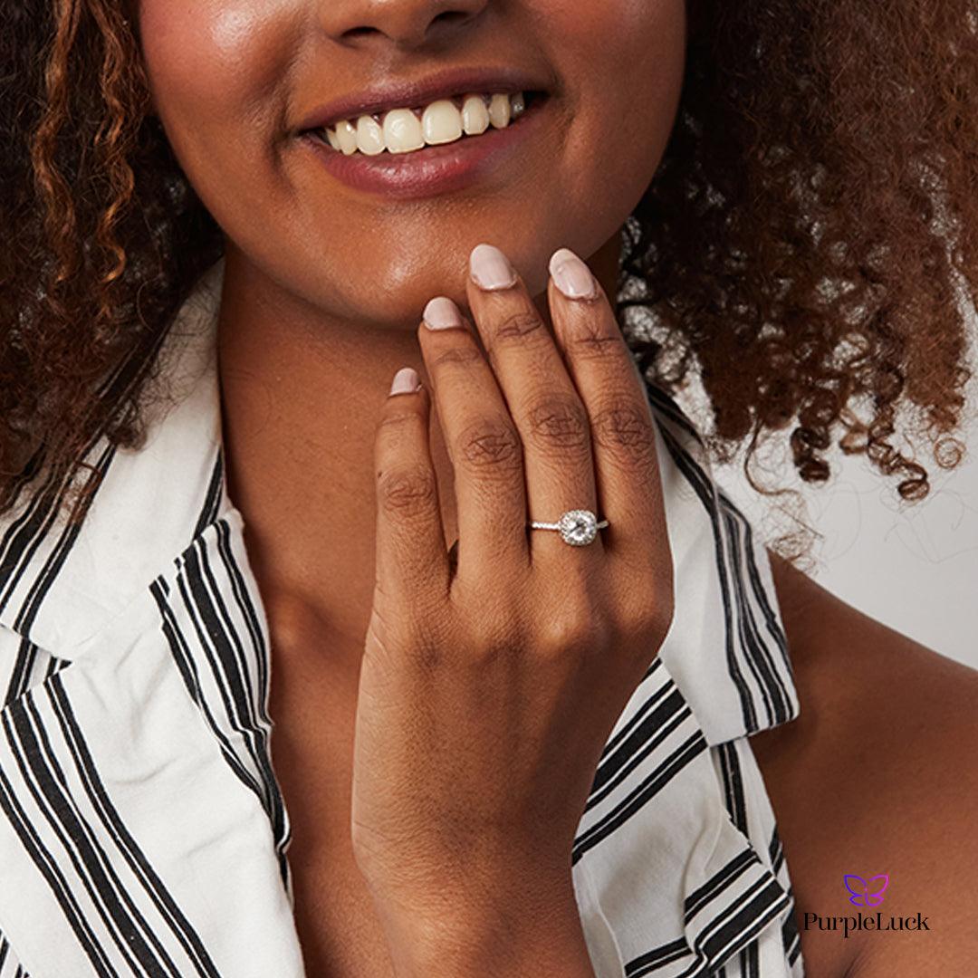 PurpleLuck Laura Silver Solitaire Ring