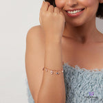 Purpleluck Lorene 925 Silver Charm Bracelet for Women and girls. Adjustable Anti-Nazar charm bracelet