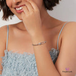 Purpleluck Minissha 925 Silver Bracelet in dainty design. Elegant charm bracelet for Women and girls. Ideal Gift for girlfriend.