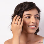PurpleLuck Krystal Roman Numeral Silver Couple Rings Gift for Him and Her modern and adjustable design