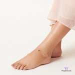 PurpleLuck Giorgia Rose Gold Anklet. Sterling Silver beaded anklet for girls and women or daily wear