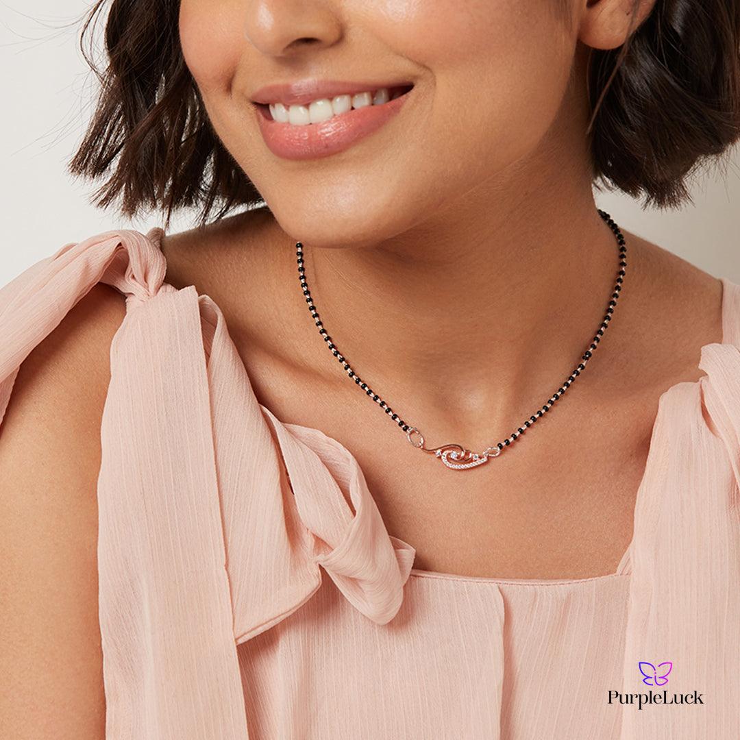 Sowmya Rose Gold Mangalsutra - purpleluck.co