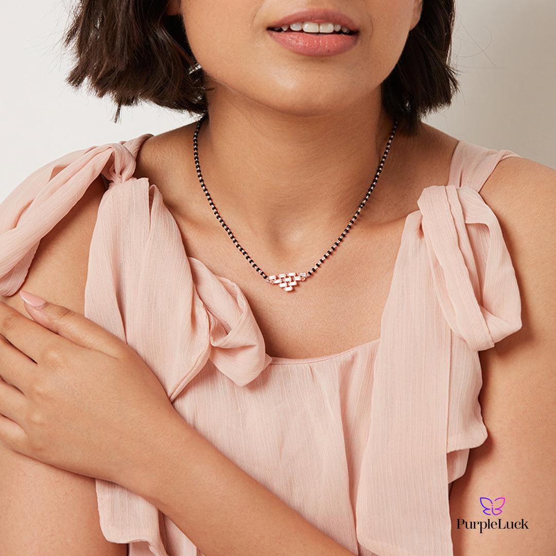 Zoya Rose Gold Mangalsutra - purpleluck.co