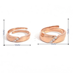 PurpleLuck Renee 925 Silver Couple Rings in rose gold plating for wedding and festive wear. Gift for girlfriend and wife