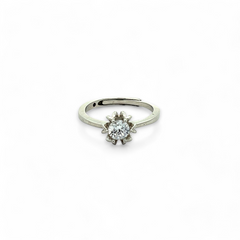 PurpleLuck Rachel 925 Silver Solitaire Ring Dainty and adjustable ring for women and girls. Perfect for Romantic gift for girlfriend