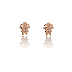 PurpleLuck Resse Rose Gold Earrings. Cute and simple studs for Girls. Gift for Girlfriend. Romantic gift