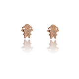 PurpleLuck Resse Rose Gold Earrings. Cute and simple studs for Girls. Gift for Girlfriend. Romantic gift