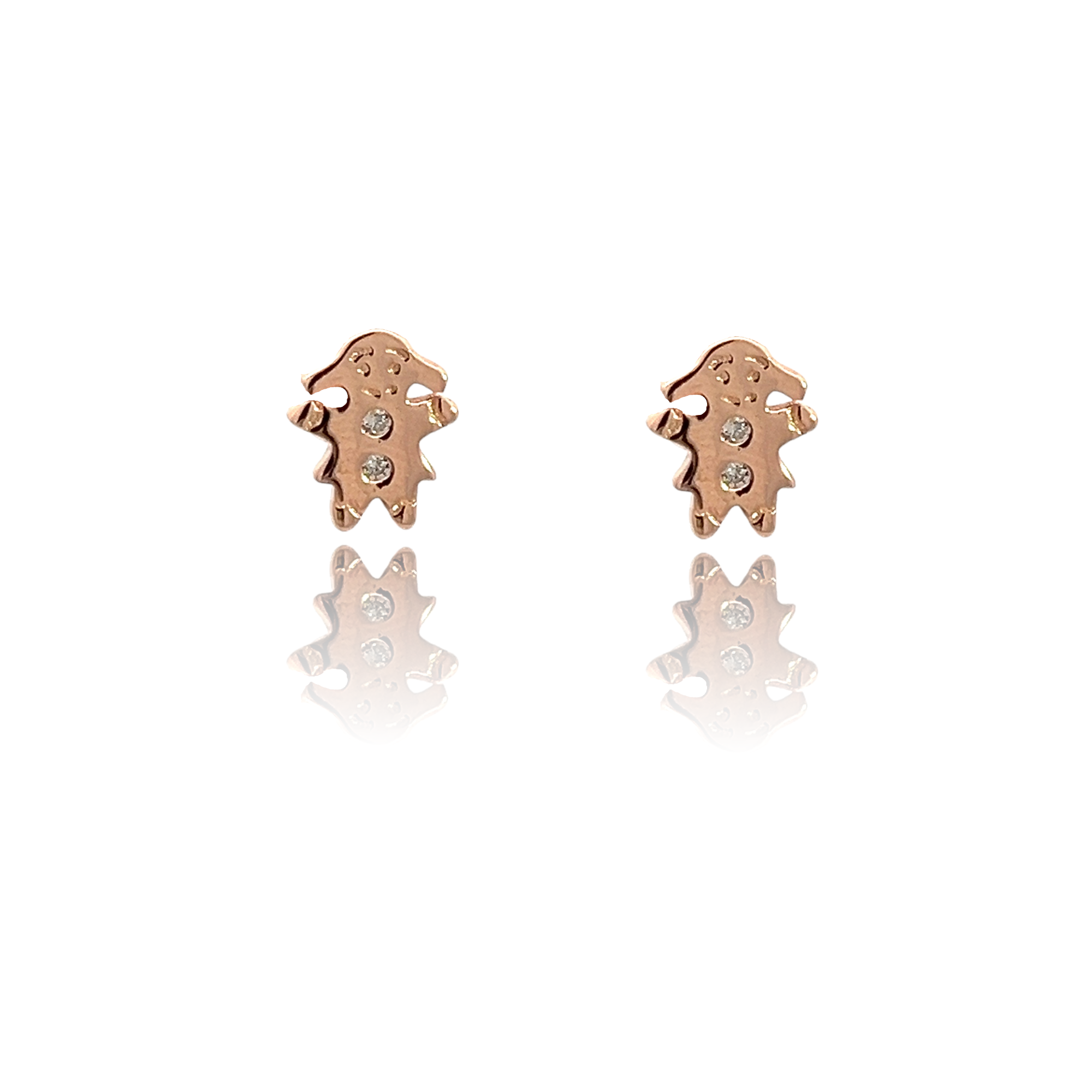 PurpleLuck Resse Rose Gold Earrings. Cute and simple studs for Girls. Gift for Girlfriend. Romantic gift