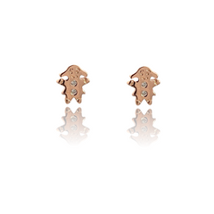 PurpleLuck Resse Rose Gold Earrings. Cute and simple studs for Girls. Gift for Girlfriend. Romantic gift