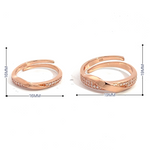 PurpleLuck Sakura 925 Silver Couple Rings in rose gold plating perfect present for Him and Her. Adjustable rings for Valentines day