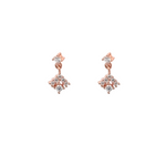 PurpleLuck Shirley Rose Gold Earrings. Sterling Silver trendy small earrings for women and girls