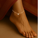 PurpleLuck Rose Gold Delicate Daisy Anklet. Sterling silver daily wear anklet wit floral design