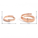 PurpleLuck Valentine 925 Silver Couple Rings for Valentines day and anniversary gift for couples in rose gold. Adjustable ring for romantic gift