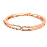 PurpleLuck Vanessa 925 Silver Bracelet in Rose Gold Plating. Dual sided festive wear bracelet for women and girls
