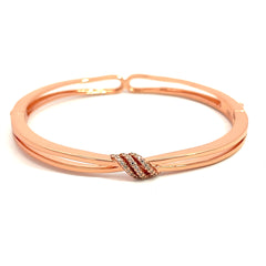 PurpleLuck Vanessa 925 Silver Bracelet in Rose Gold Plating. Dual sided festive wear bracelet for women and girls