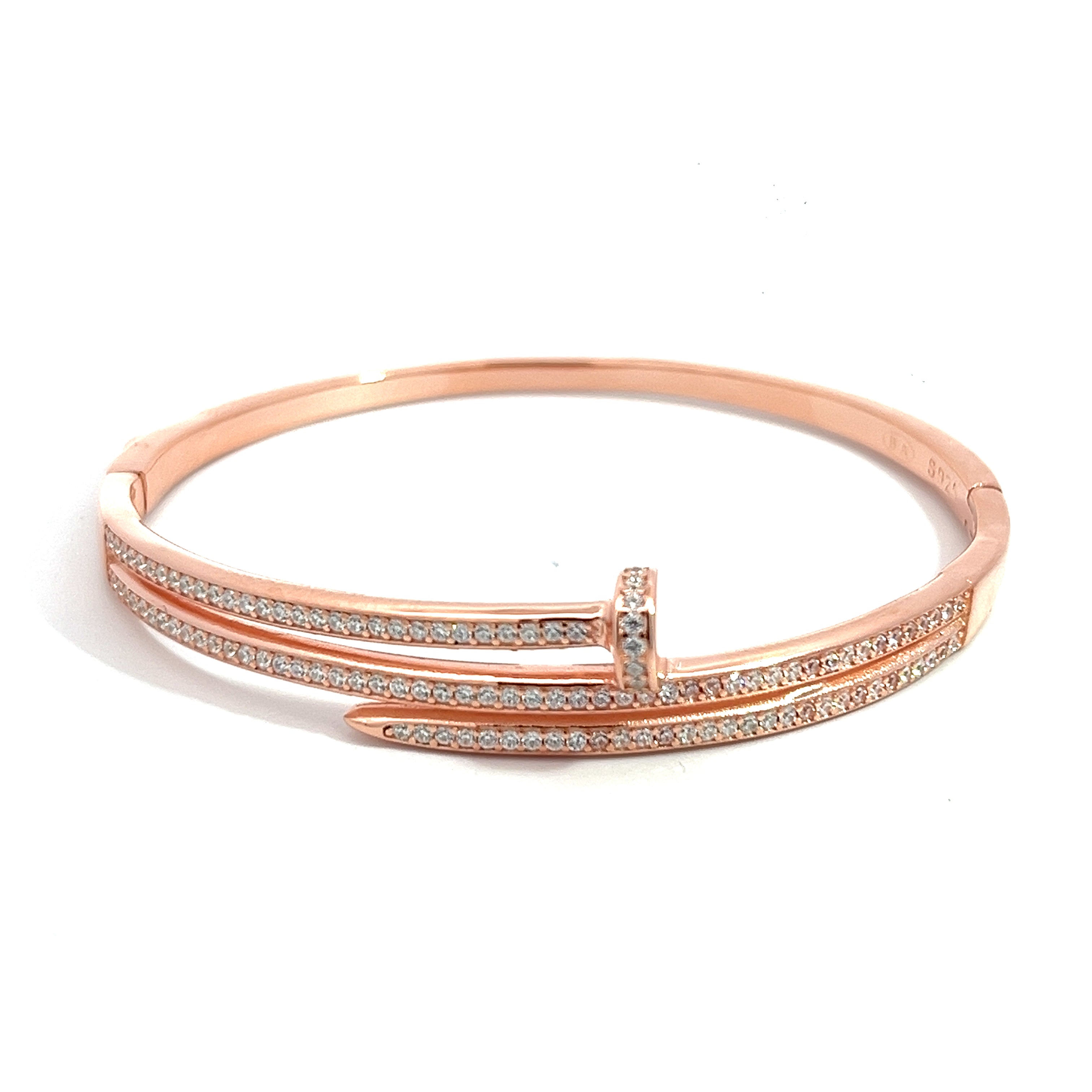 PurpleLuck- Rose Gold Nail Diamond Bracelet