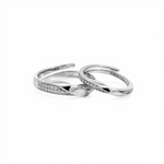 PurpleLuck Adline 925 Silver Couple Bands Luxury and Elegant jewelry for him and her