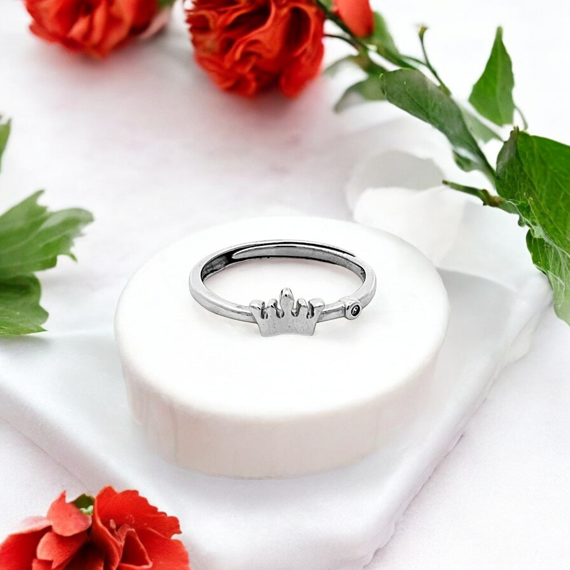 Purpleluck Angelina 925 Silver Ring. Trendy adjustable and simple daily wear ring for women and girls
