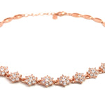 PurpleLuck Shimmering Floral 925 Silver Anklet trendy foot jewellery