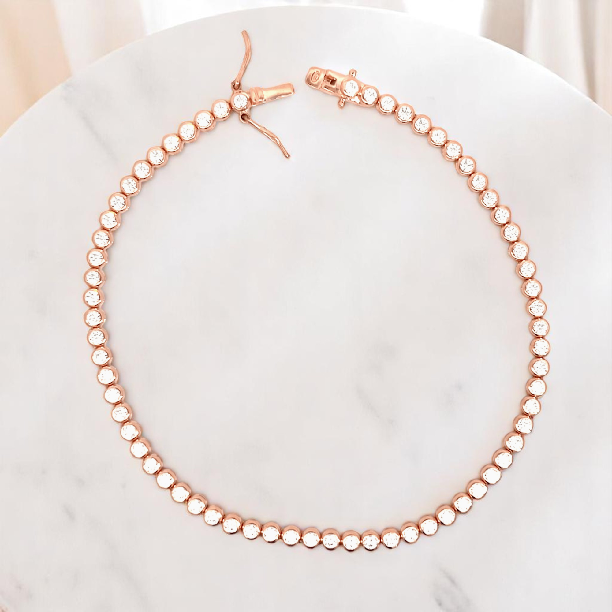 PurpleLuck Rose Gold Dainty Dewdrop Anklet